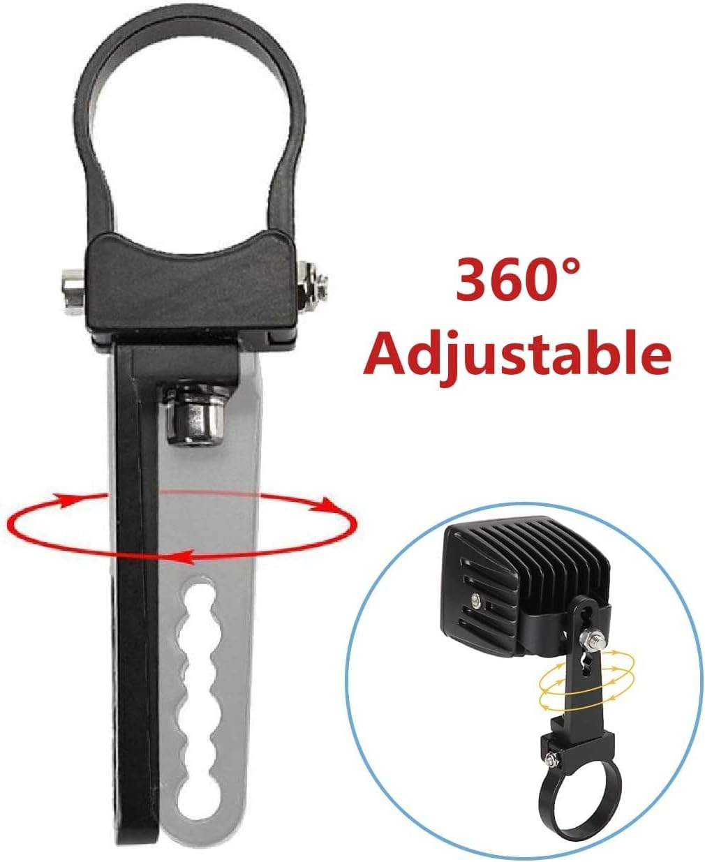 Qiilu Mounting Brackets for LED Light Bar, 2pcs Car Truck Off-Road ATV Light Bar Mounts Mounting Bracket Mini Bar Clamp Kits, LED Light Bar Tube Clamp Roof Roll Cage Holder 1"