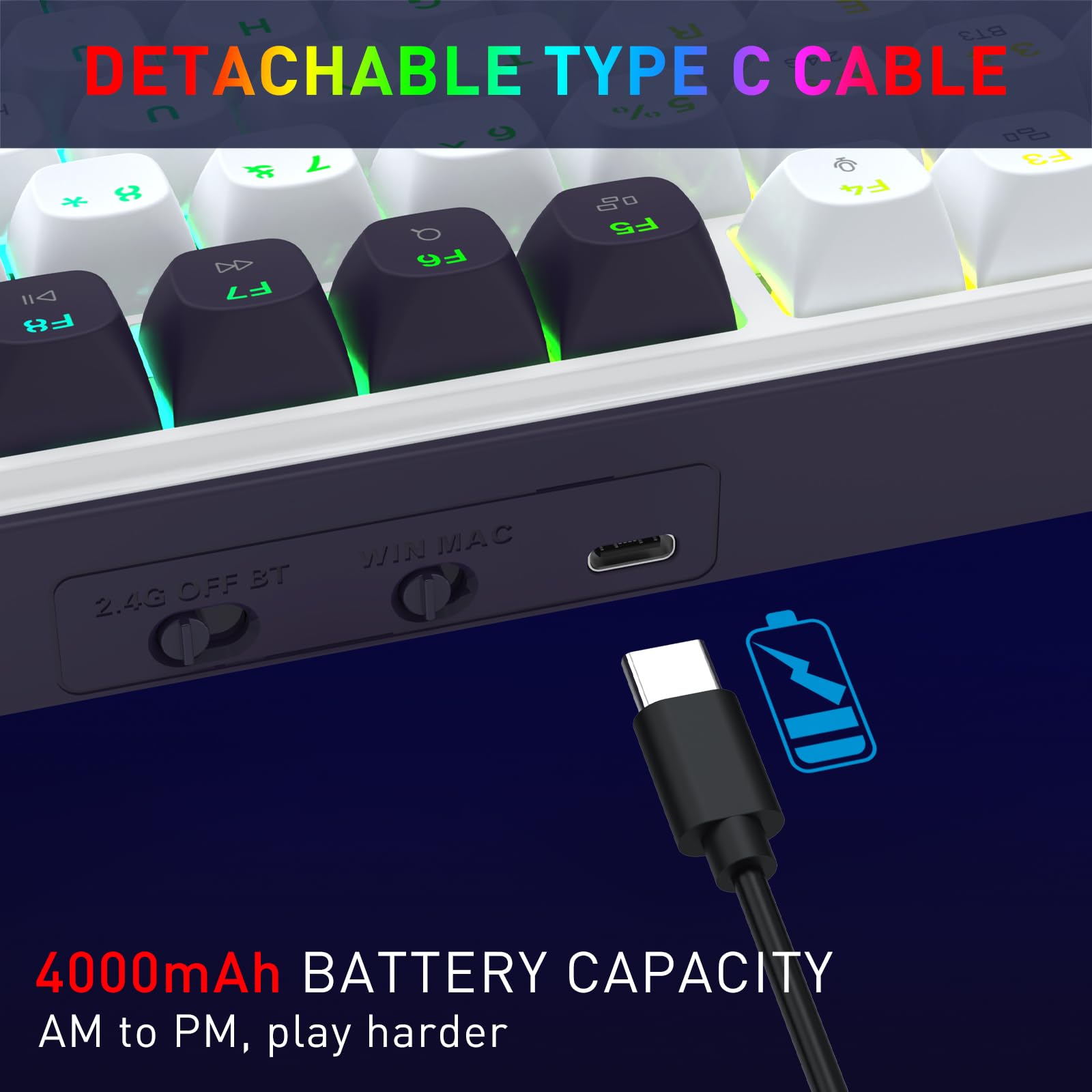 Redragon K744 PRO Tastiera Wireless 99 Tasti 3 Modalità Hot-Swap | tastiera gioco wireless RGB 99 tasti meccanica 3 modalità hot-swap tasti PBT 5 strati insonorizzazione interruttore lineare