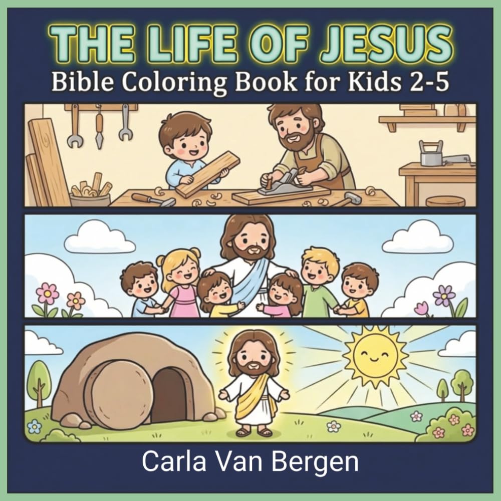 The Life of Jesus: Bible Coloring Book for Kids 2-5: Cute Bible Coloring Pages for Kids Ages 2–5 | Christian Preschool Activity Book (Faith & Fun Bible Activity Series)