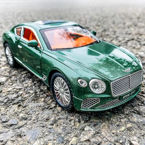 Image of Compatible for 1 /24 Bentley Continental GT Model Car Alloy Diecast Toy Car Collectible Pull Back Toy Vehicles with Sound and Light Door Can Be Opened for Girls Boys Gift (Green)