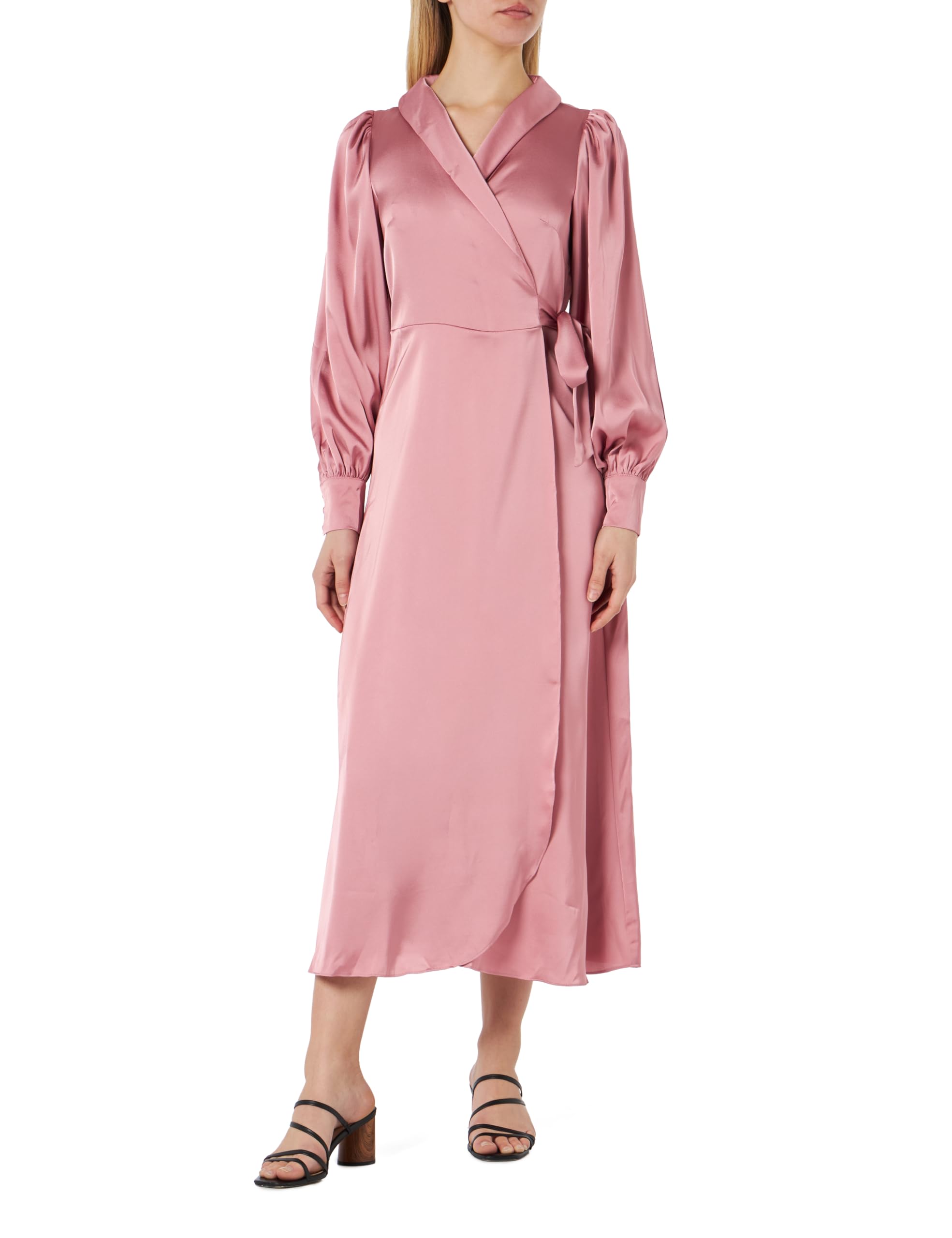 Vila Women's Vienna Ravenna L/S Ankle Wrap Dress-noos, Foxglove, 8
