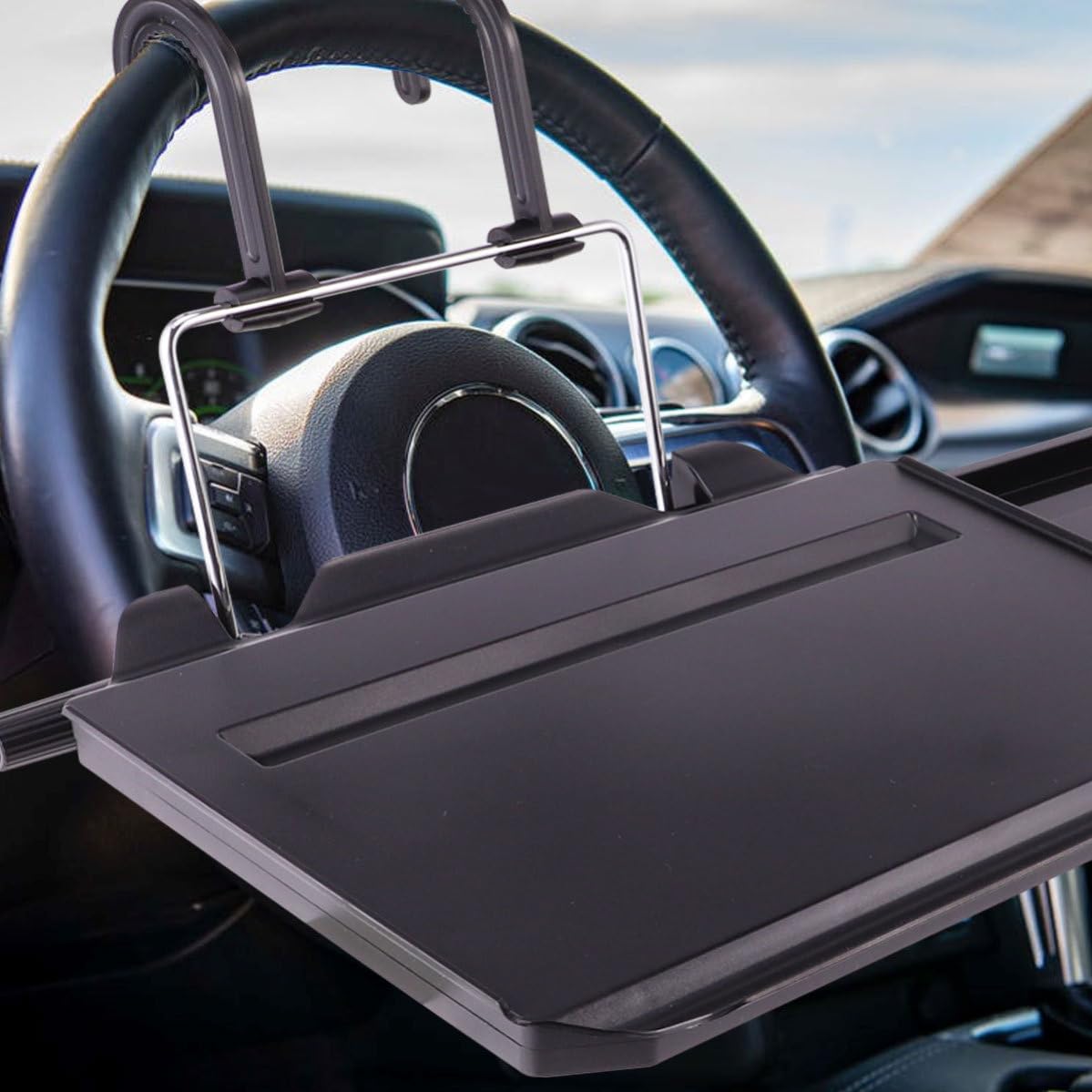 VALICLUD Tavolino da Auto a Cassetto con Slot Tablet e Disco Mouse