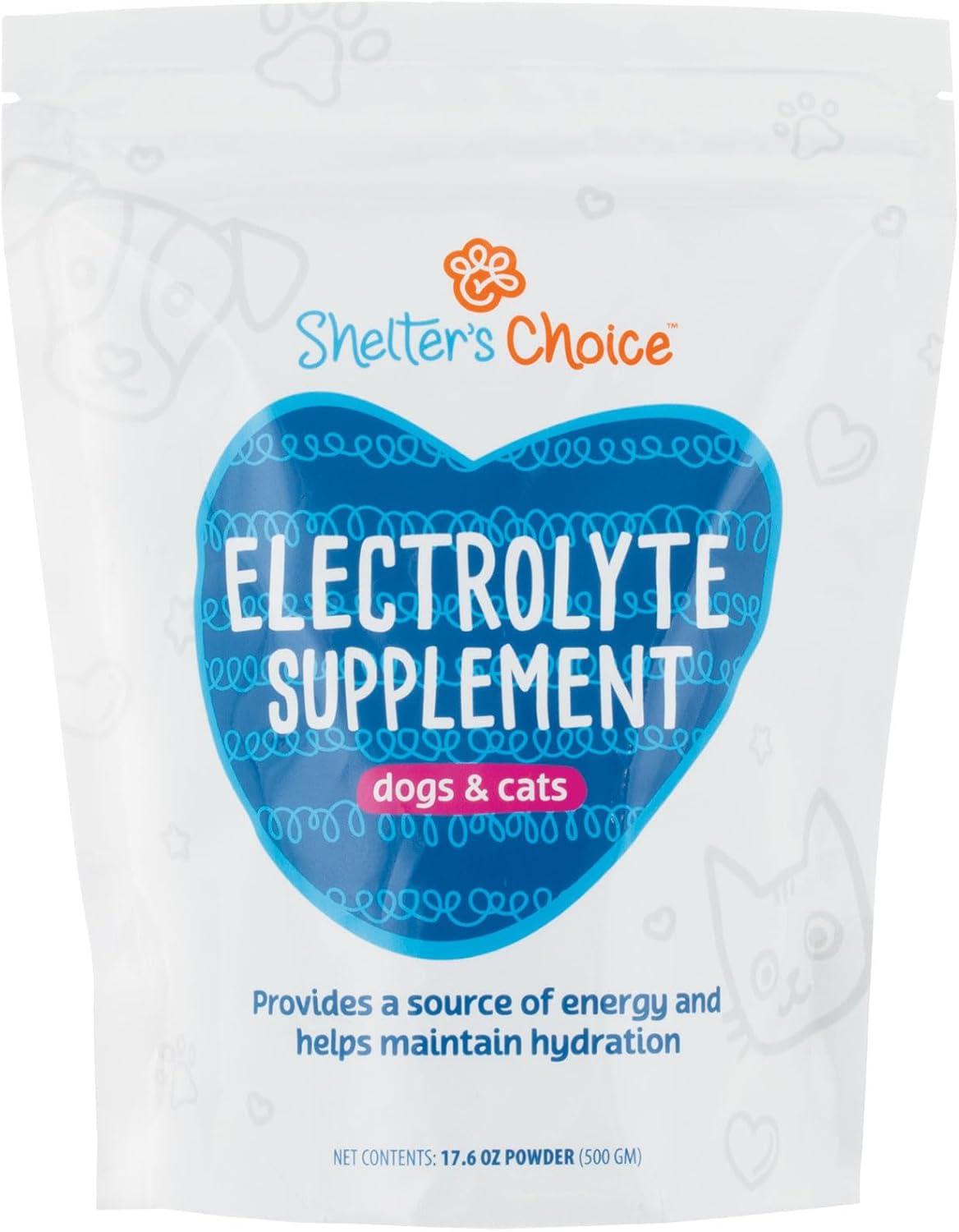 Shelter’s Choice Electrolyte Supplement for Dogs and Cats - Chicken-Flavored Powder with Amino Acids and Dextrose - Supports Hydration and Recovery - 2308 kcal/kg - 5g Scoop - 2 Weeks and Older
