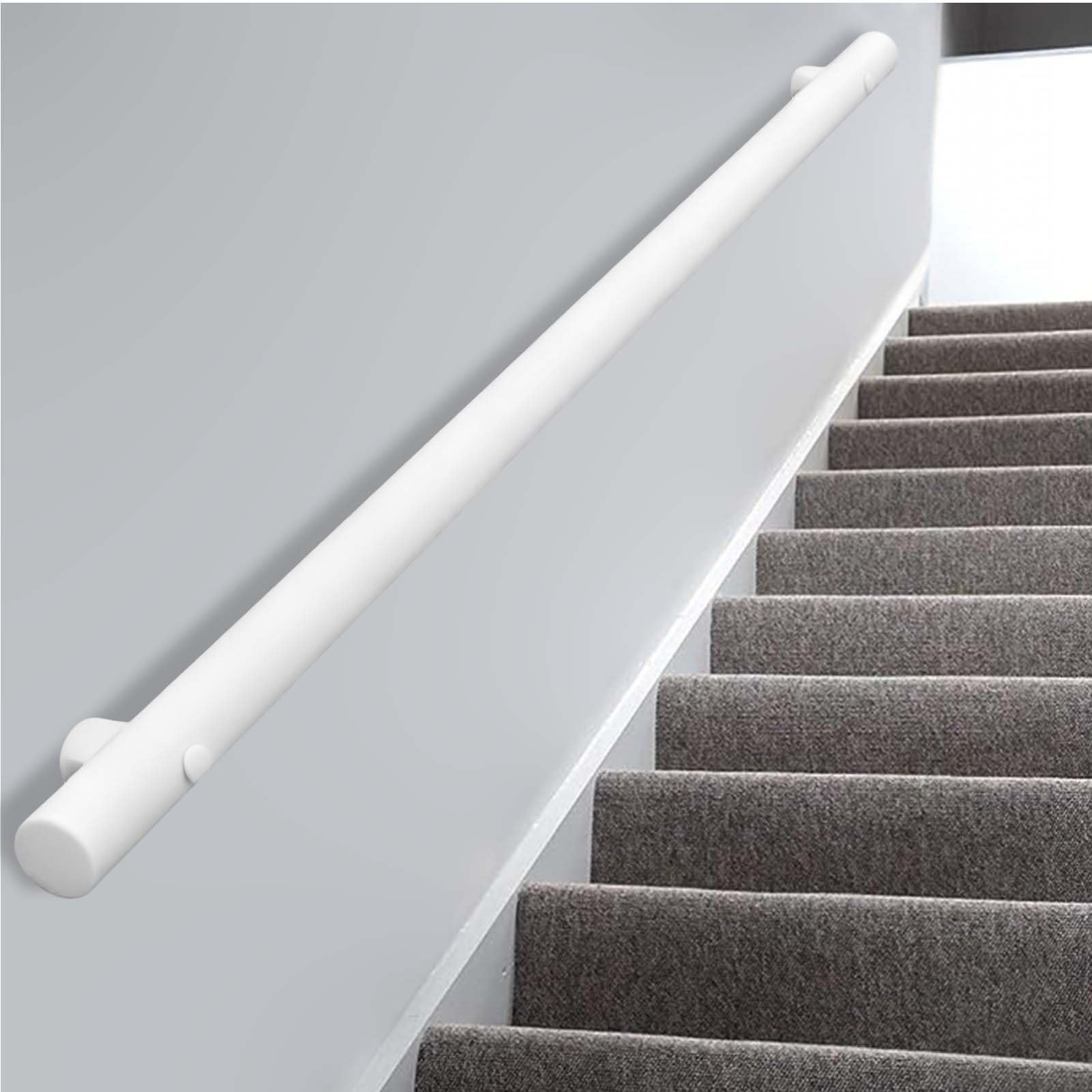 Fkxsxaz White Stainless Steel Handrails For Stairs, 15Ft 14Ft 10Ft 8Ft 7Ft 6Ft 5Ft 4Ft Banister Hand Rails Indoor Outdoor Grab Bar With Wall Mounted Fittings(13.1Ft/400Cm)