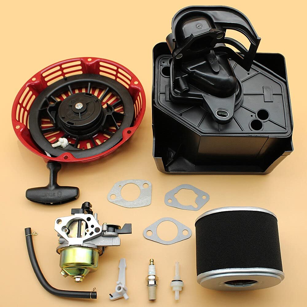 Recoil Starter Carburador Filtro de Aire Ensamblaje Ajuste para H-d GX390 188F 13HP 5KW 6.5KW Motor Gasolina Generador Cortacéspedes