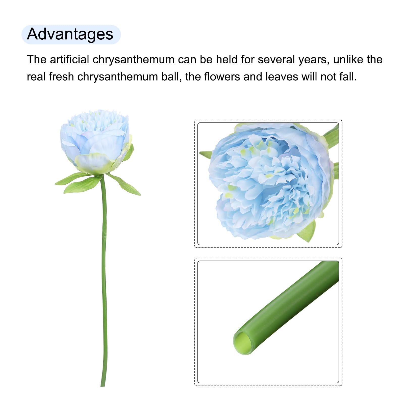 QUARKZMAN Confezione da 10 Teste di Fiori Artificiali Fiori Finti Azzurra