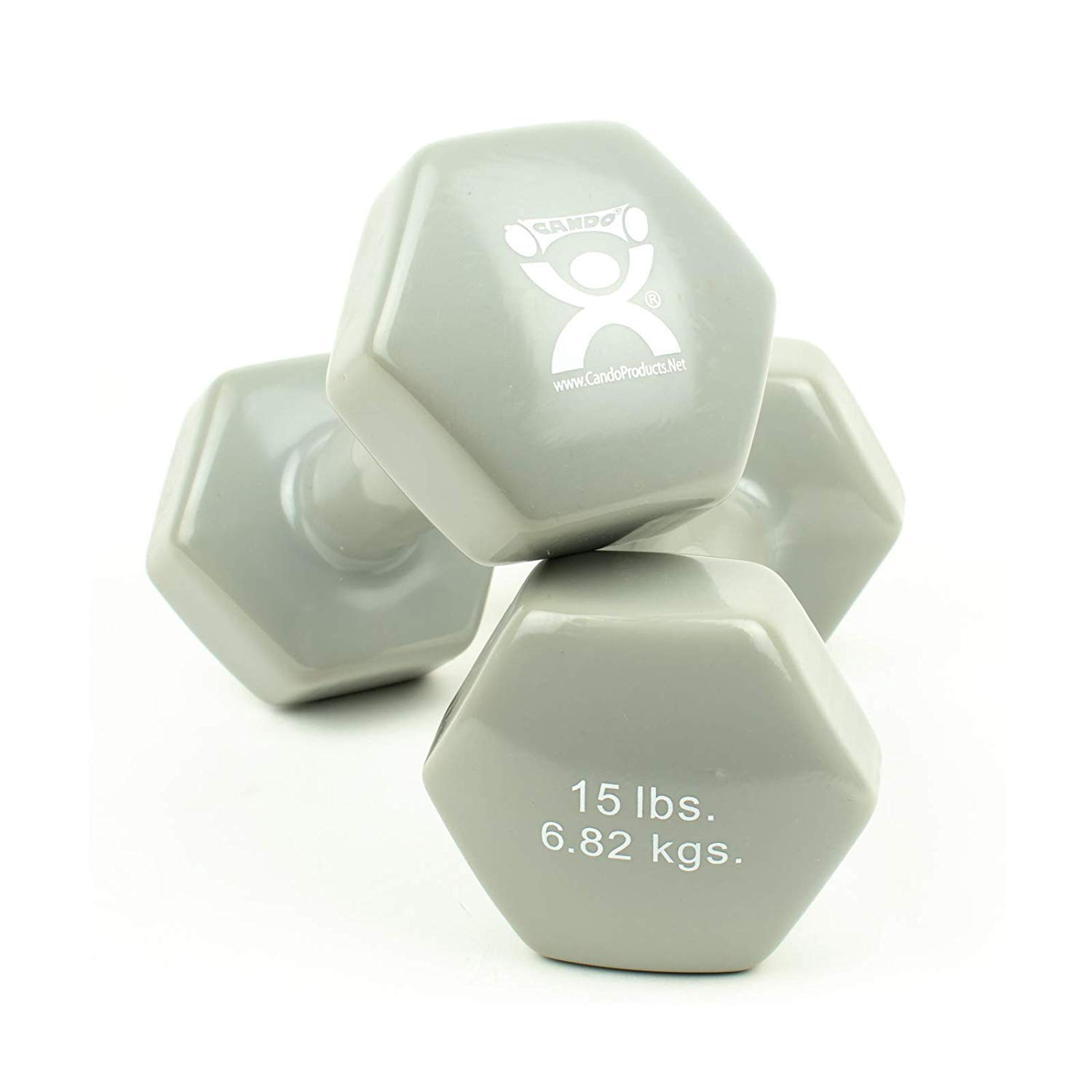 CanDo Vinyl-Coated Cast Iron Dumbbells, 9 lb., Pair
