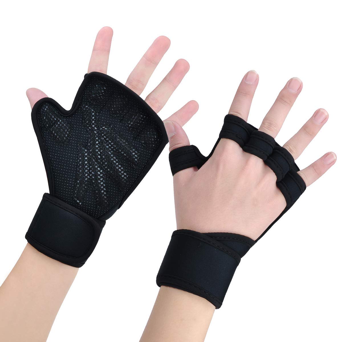 TexDesign Ventilated Weight Lifting Gloves with Wrist Support and Non