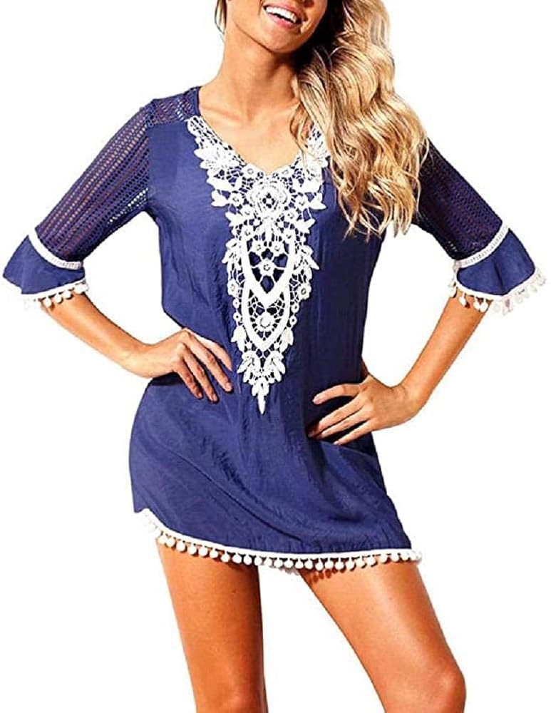 Copricostume Donna Gumyoss - Abito Spiaggia Con Nappe E Scollo A V