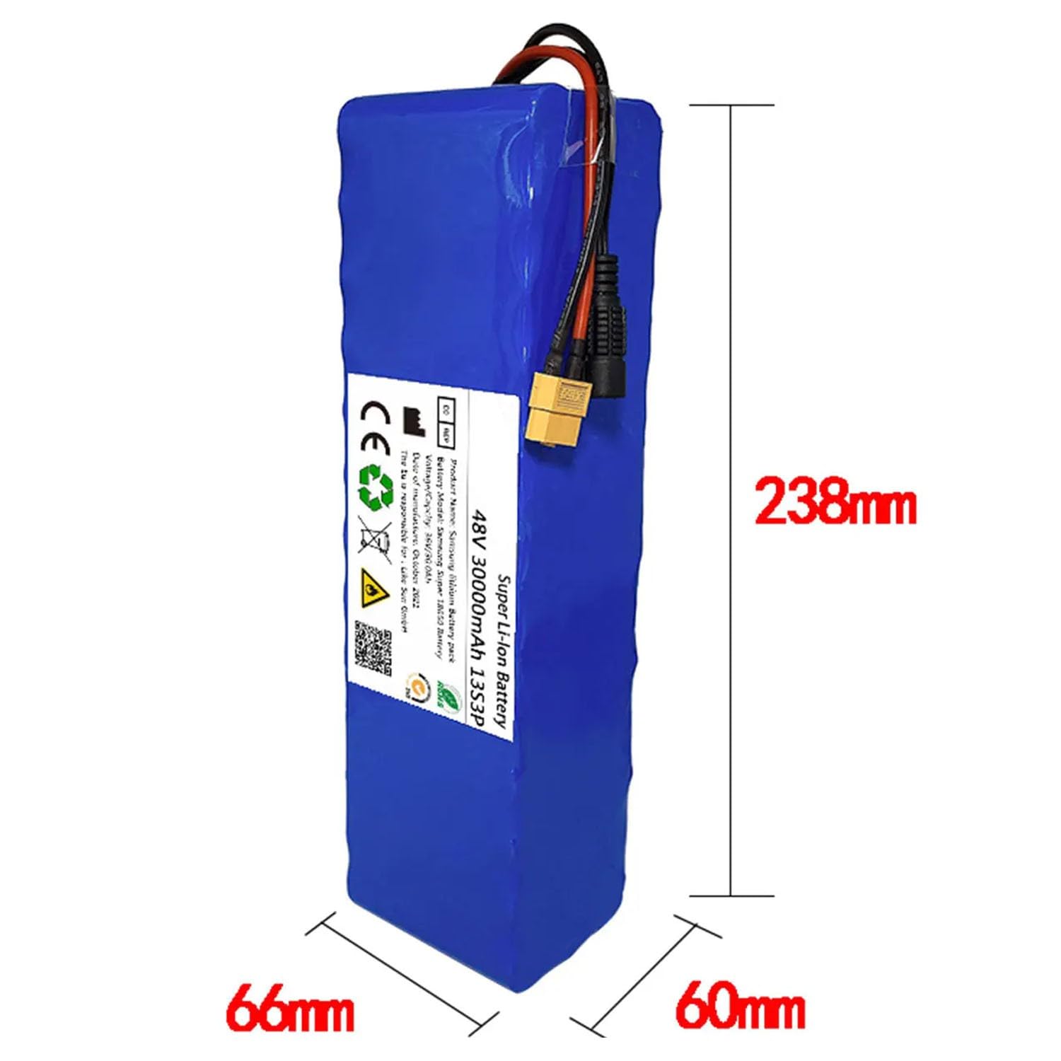 48V 30Ah Ebike Batteria per 1000W 750W 500W 200W Bicicletta Elettrica Scooter Motore E-Bike Batteria Lectric Bike Battery Pack con Caricabatterie 54.6V 2A T plug,48V 30Ah
