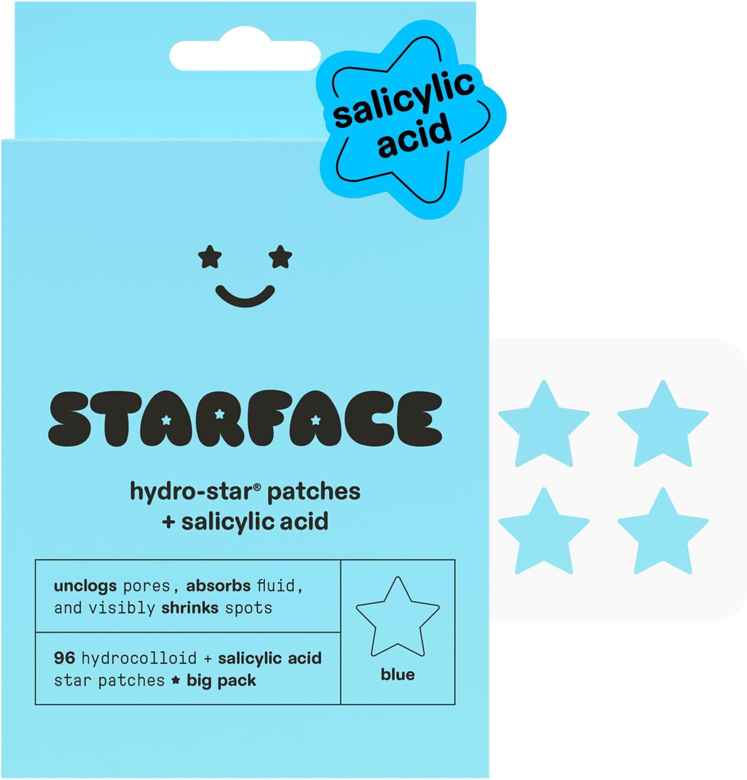 Starface Hydro-Star® Salicylic Acid Hydrocolloid Star Patch, 96 ct