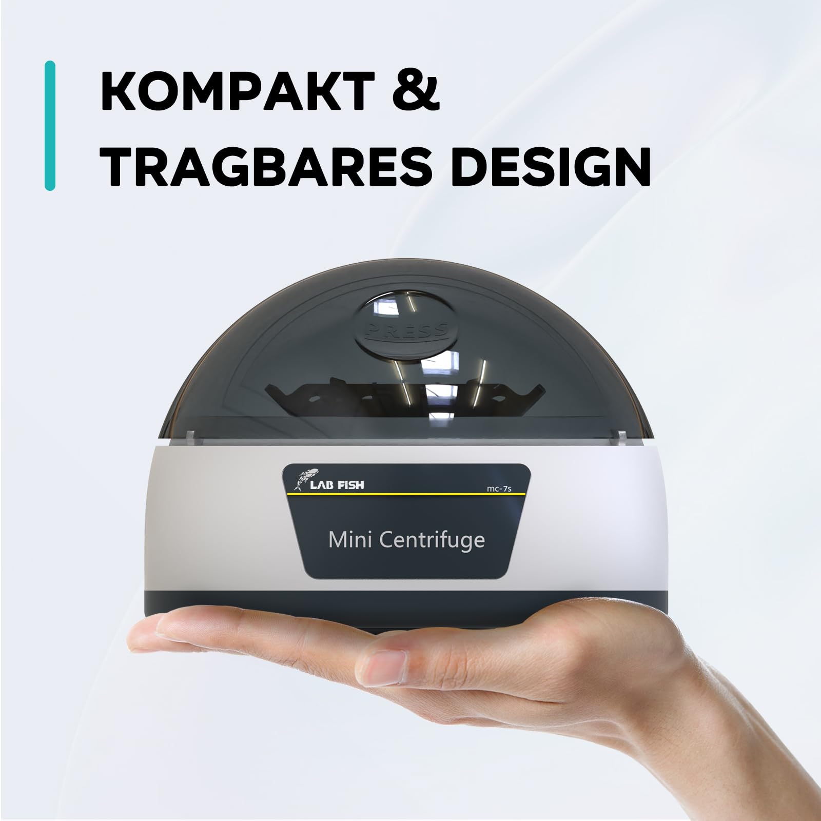 LABFISH Mini-Zentrifuge 7000 RPM,3286 x g RCF,Labor Tisch-Mikrozentrifuge mit 3-in1 Rotor für 12 wissenschaftliche Zentrifugenröhrchen mit 0,2/0,5/1,5/2ml Fassungsvermögen und 32×0,2ml PCR-Streifen
