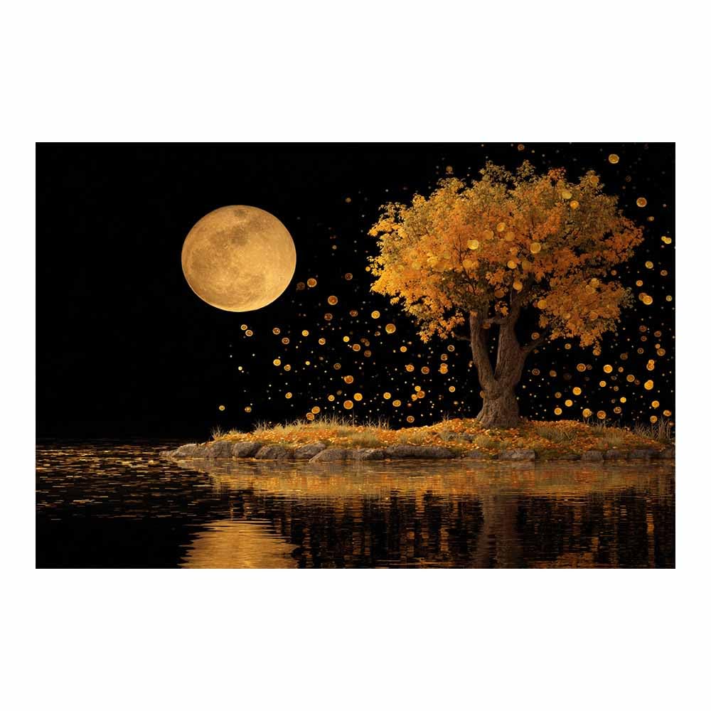 XENIOU Landscape Wall Art Pastel Blooms Tree canvas painting wall art, Living Room Bedroom Hallway Stairs Decoration.(Multicolor)-70x100cm Unframed