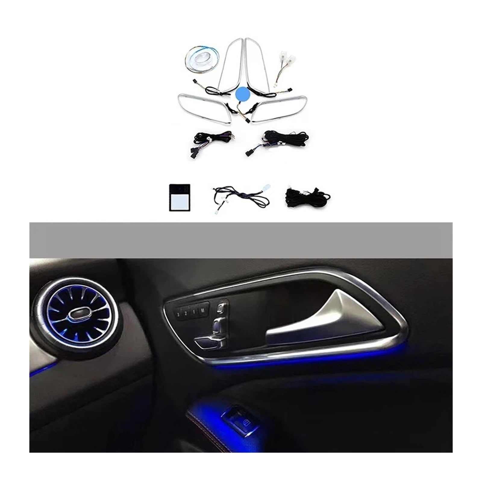 XCZPRKMXY 12 Color Colorful Ambient Light Four Door Contour Light Footwell Light Compatible With Mercedes Benz B Class W246 2012 2013 2014-2019