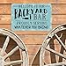 Welcome to Our Backyard Bar Metal Sign – Funny Patio and Pool Decor