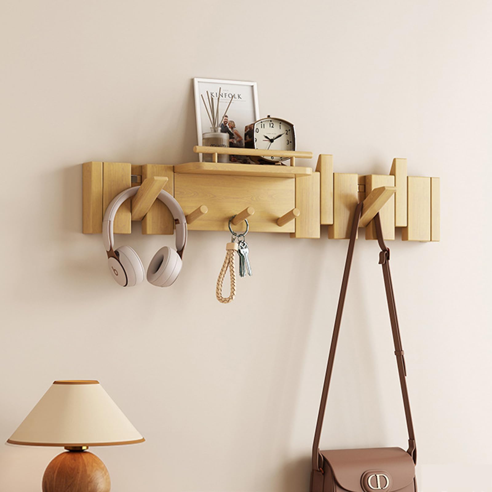 garderobenhaken kleiderhaken wand wandgarderobe jackenaufhänger hakenleiste garderobe wand hakenleiste garderobe Massivholz Klaviergarderobe Living Room and Bedroom (Natur, 7-Haken)