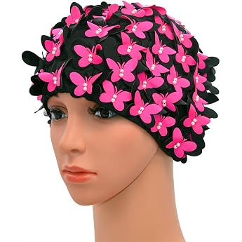 Vintage Floral Retro Style Swim Cap for Women