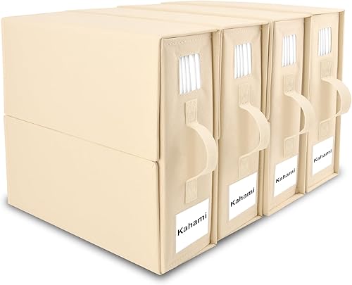 Paquete de 4 organizadores de armario y almacenamiento, organizador de sábanas para armario de lino, contenedor de sábanas tamaño King, cubo de