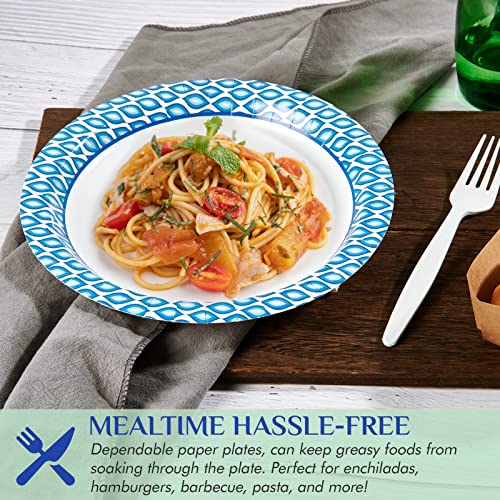 Muchii 8.375 Inch Disposable Paper Plates, 300 Count Disposable Paper Plates, Soak-Proof Paper Plates For Daily Use, Cut-Proof Holiday Paper Plates For Family Gatherings, Parties, Picnic And So On. #TOP6