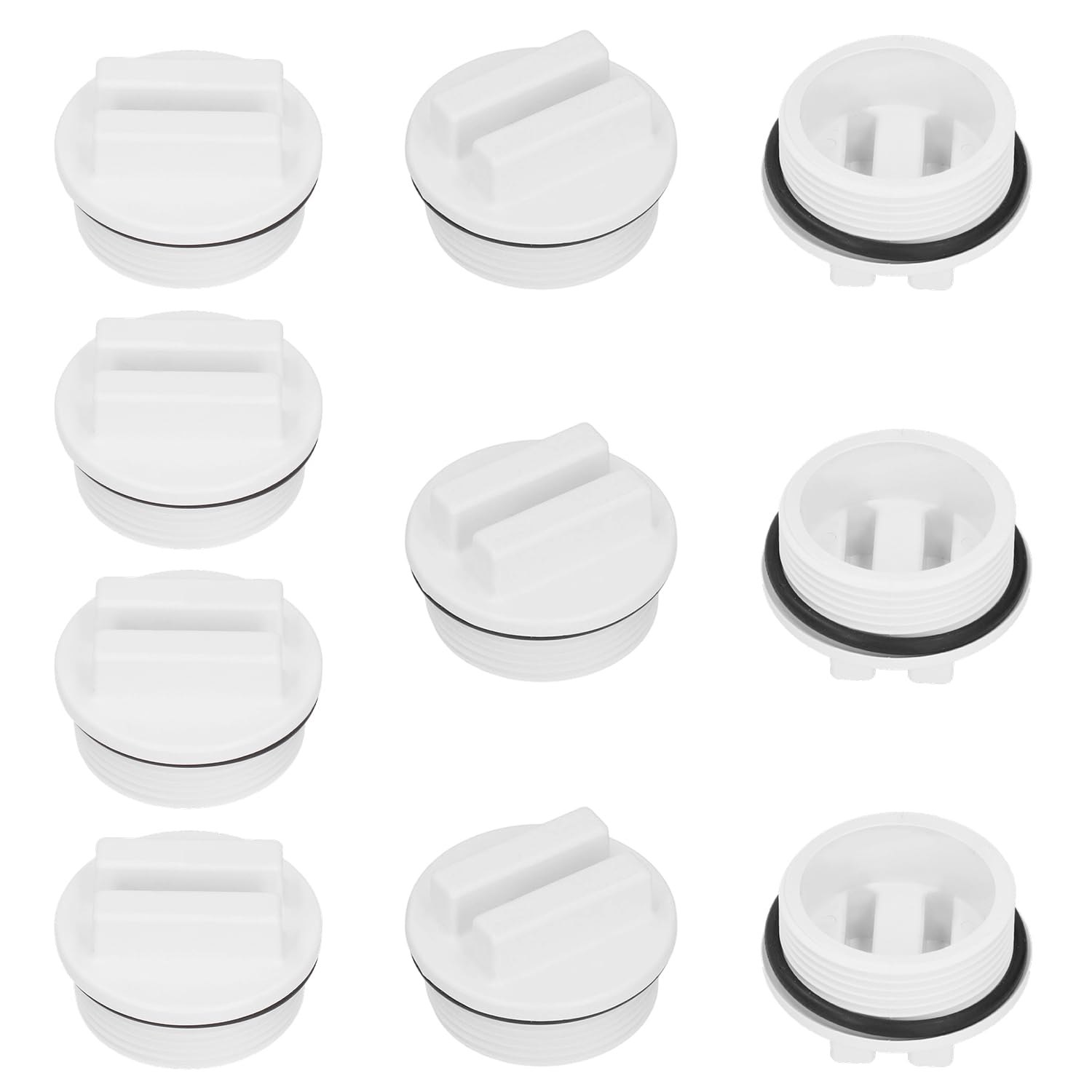 Pool Winterizing Plug, 1.5Inch Threaded Pool Return Plug Pool SPA Return Line Drain Plug with Sealing O‑Ring for Swimming Pool Spa Drain Pipelines (White*10Pcs)