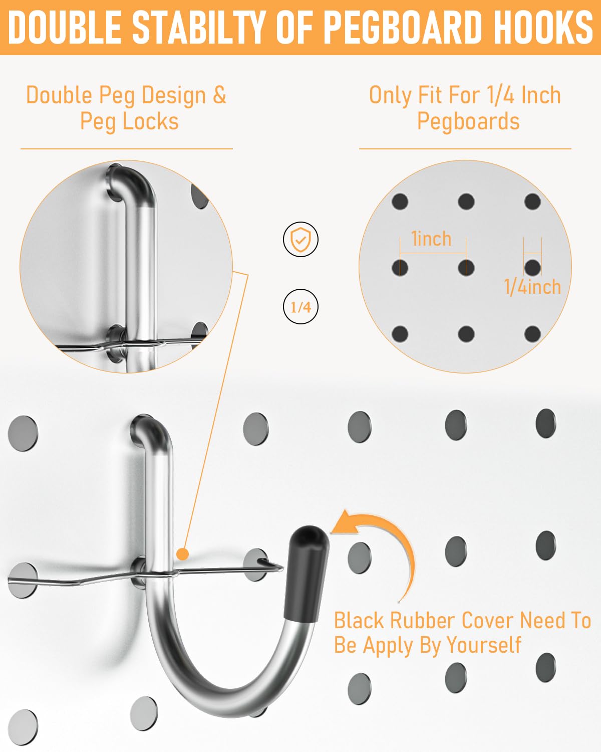 INCLY Pegboard Hooks - 206pcs Tool Hanging Set -3