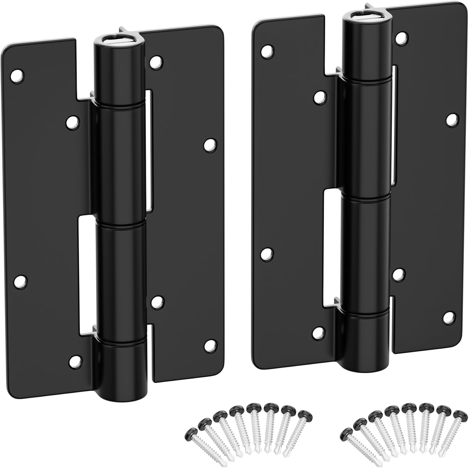 Self Closing Aluminum Gate Hinge for Metal Gates,5-3/4"Fence Door Hinges with Adjustable Tension for Vinyl&PVC Fence,Non-Legged Design Fence Hinges for Indoor Outdoor,Gate Hardware,2Pack,Satin Bronze