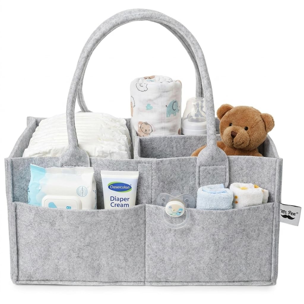 Photo 1 of Mr. Pen- Baby Diaper Caddy Organizer, Gray, Medium