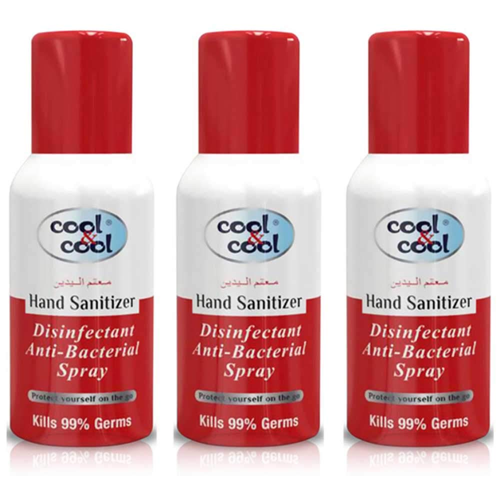 Cool & CoolHand Sanitizer Disinfectant Spray (H1231), 120ml, Pack Of 3