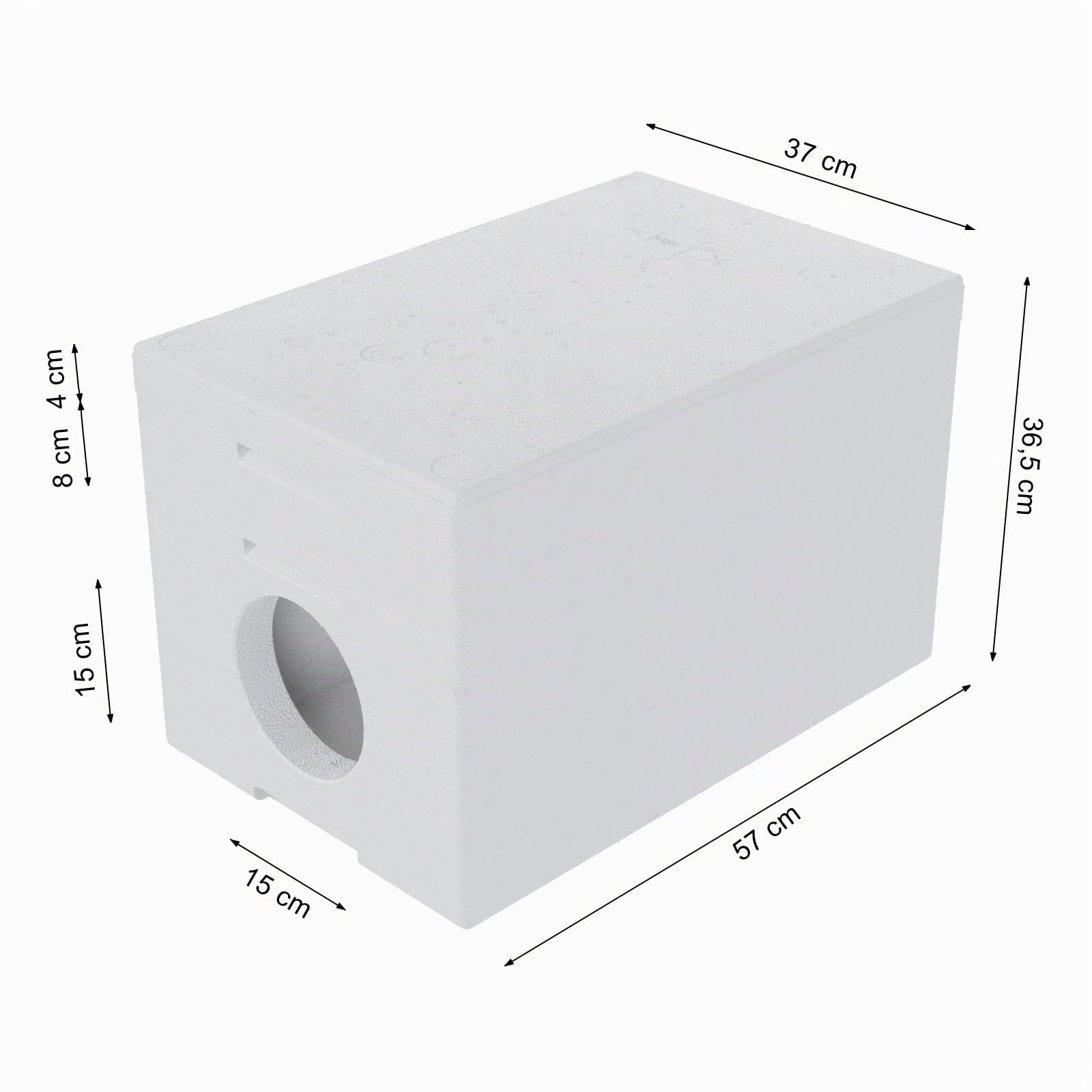 QLS Niche pour chat en polystyrène résistante aux intempéries - 58 x 38 cm - Abri isolé pour l'extérieur