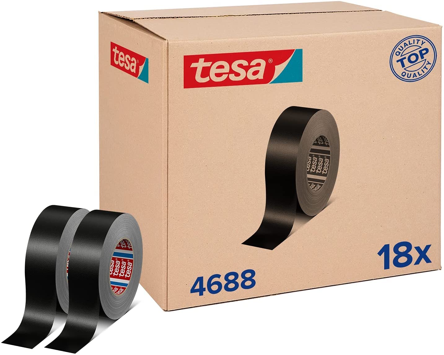 tesa 04688-00000-00 tesaband 4688 Standard Cloth Tape black 50mx50...