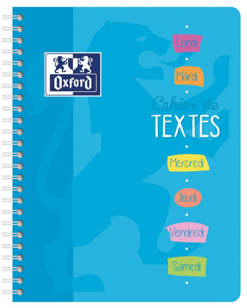 OXFORD Cahier de Textes 17x22cm Grands Carreaux Seyès 148 Pages Reliure Intégrale