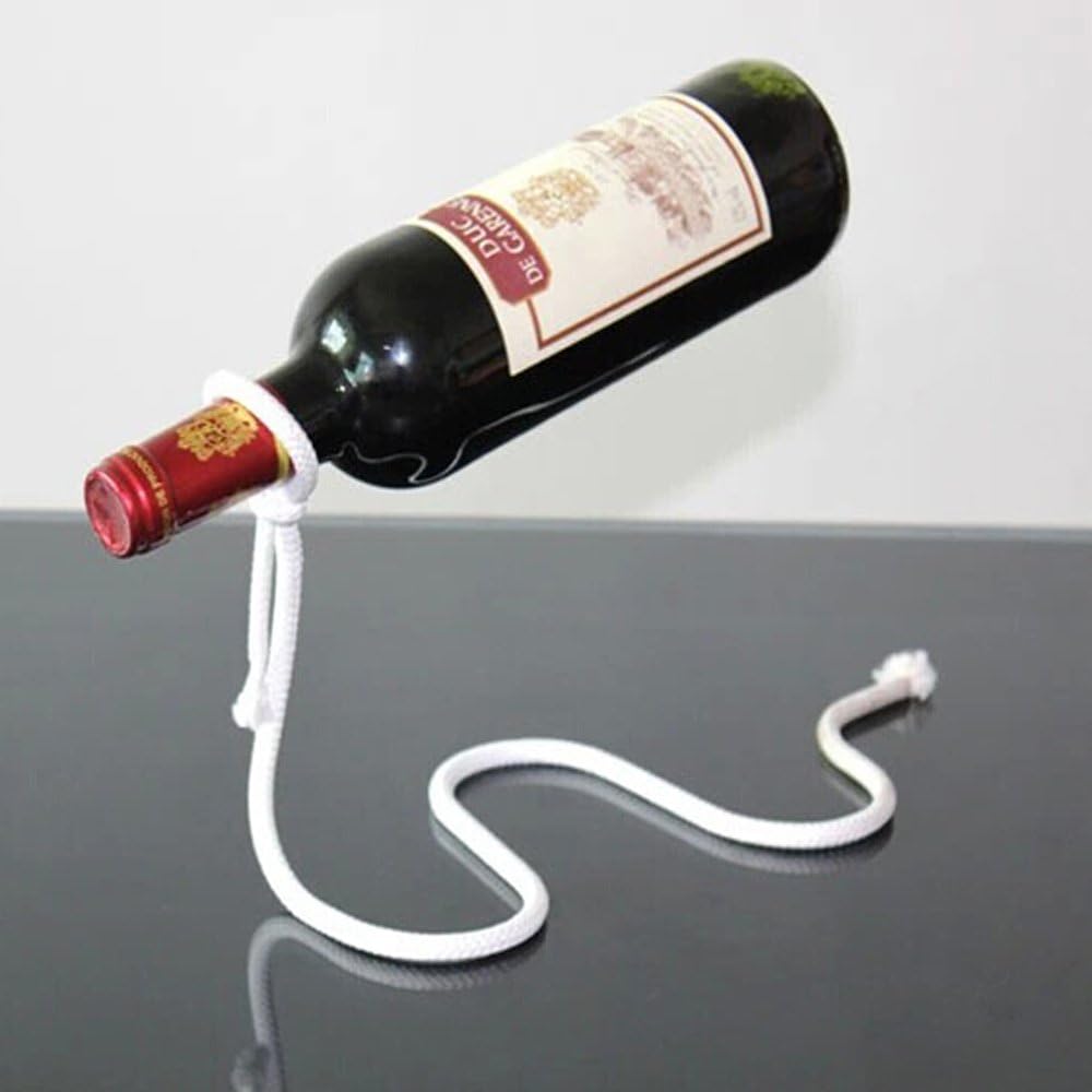 Magic Rope Wine Bottle Holder Stand Rack Bar Gift (Rope)