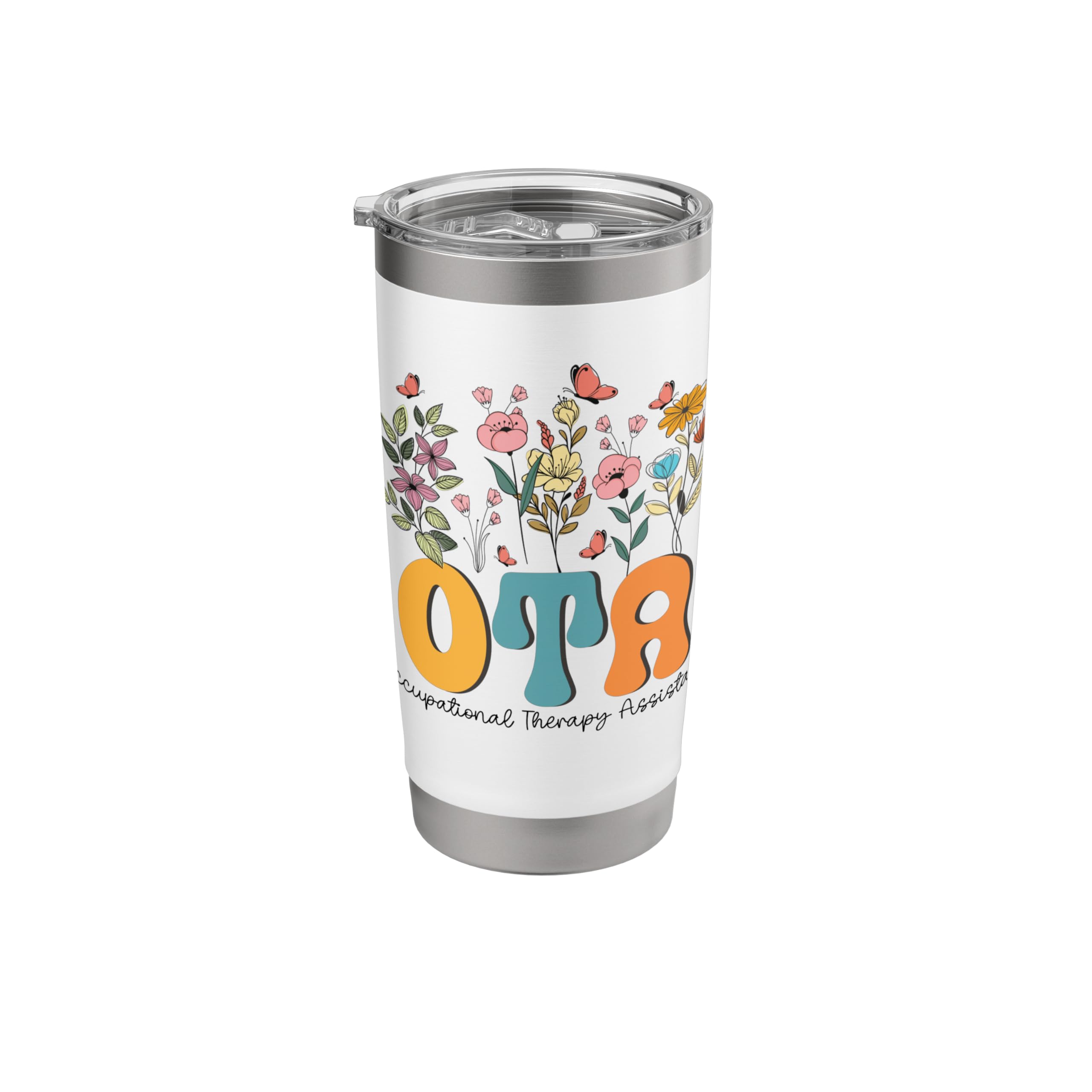 Floral OTA Occupational Therapy Assistant Nurse Appreciation Stainless Steel Insulated Tumbler