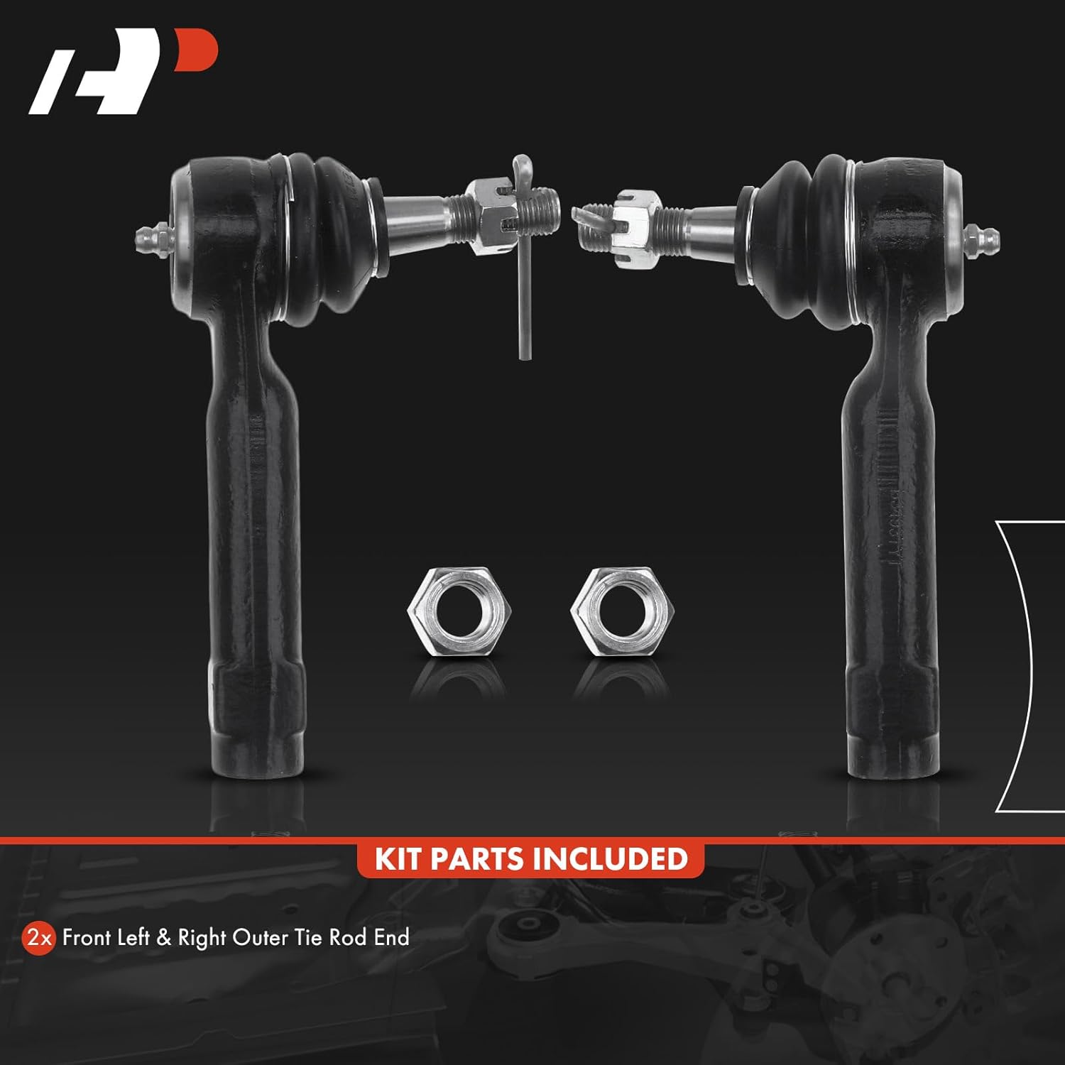 A-Premium 2 x Front Outer Tie Rod Ends, Compatible with Chevy Silverado 1500 & 2500, Tahoe, Suburban 1500 & 2500, Avalanche 1500, GMC Yukon (XL 1500 & 2500), Sierra, Cadillac Escalade (ESV & EXT)