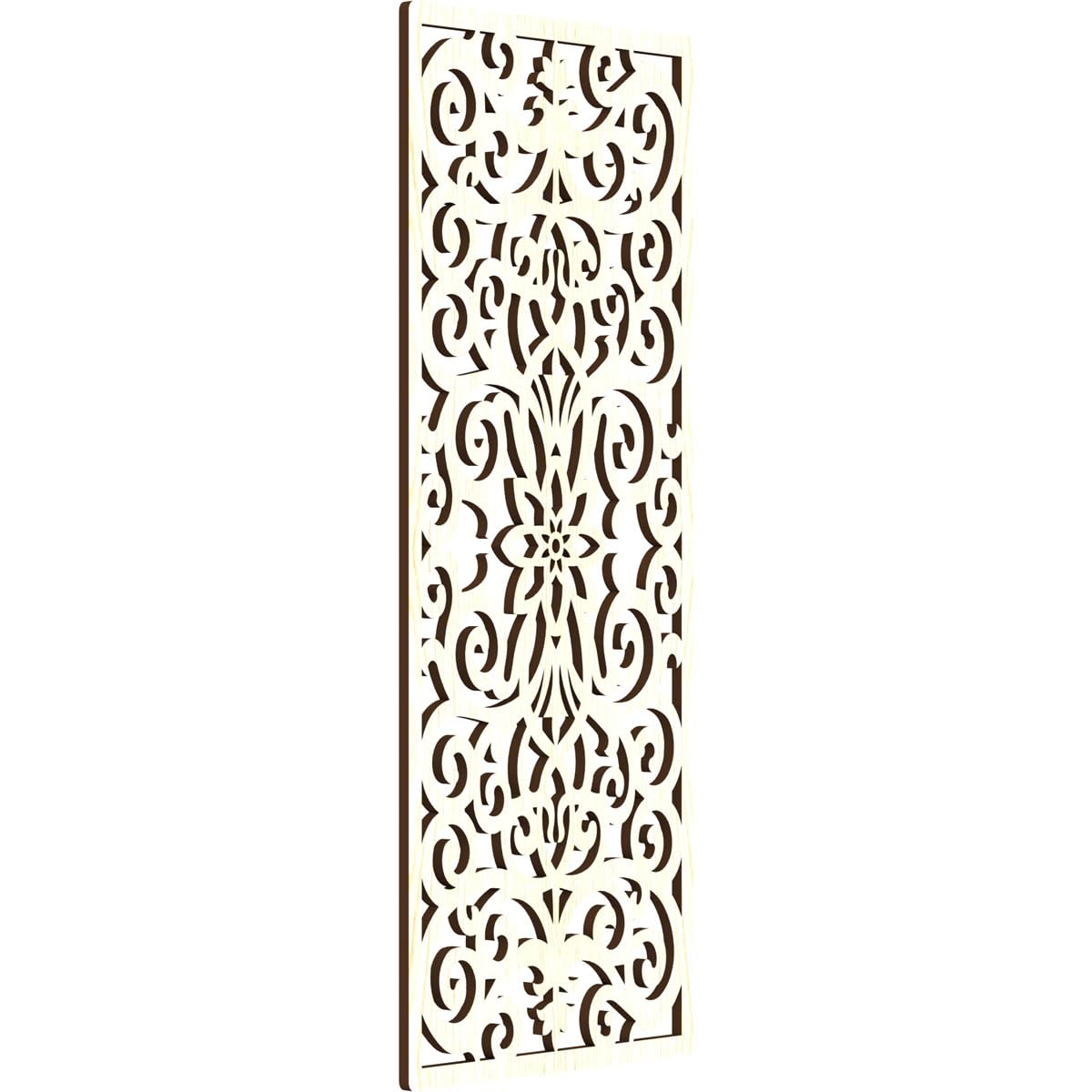Buel Decorative Pierced Fretwork Wood Wall Panels, 11 3/8"W x 29 3/8"H x 1/4"T, Red Oak