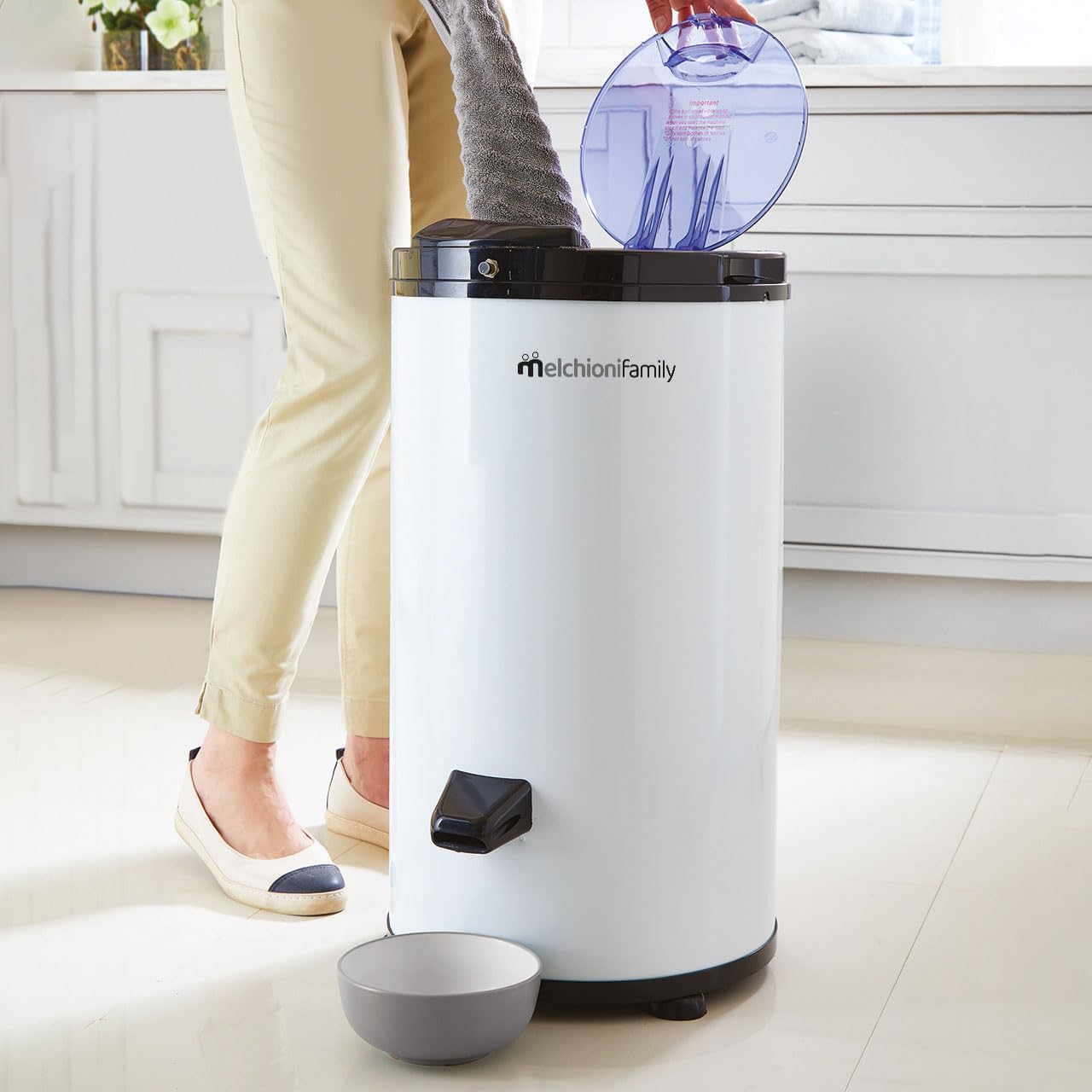 Melchioni Family TORNADO Secadora Centrífuga Inox, Secadora Portátil Ahorra Espacio, Centrifugadora Silenciosa, Capacidad 6 kg, 3200 RPM