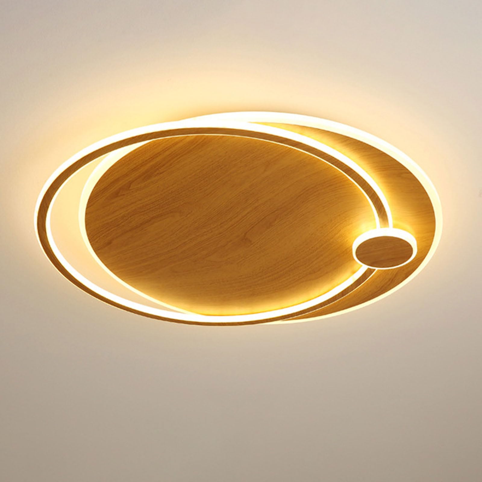 SXDMOUBK Flush Mount Ceiling Light Fixtures Natural Wood Grain Ceiling Light Low Profile Ceiling Light Dimmable LED Ceiling Lighting For Bedroom Hallway Kitchen Living Room