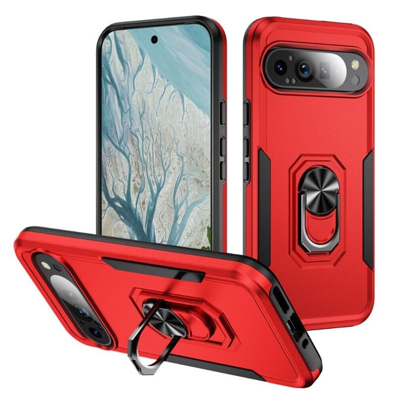 Coque silicone Google Pixel 9 magnétique avec anneau antichoc pour support voiture