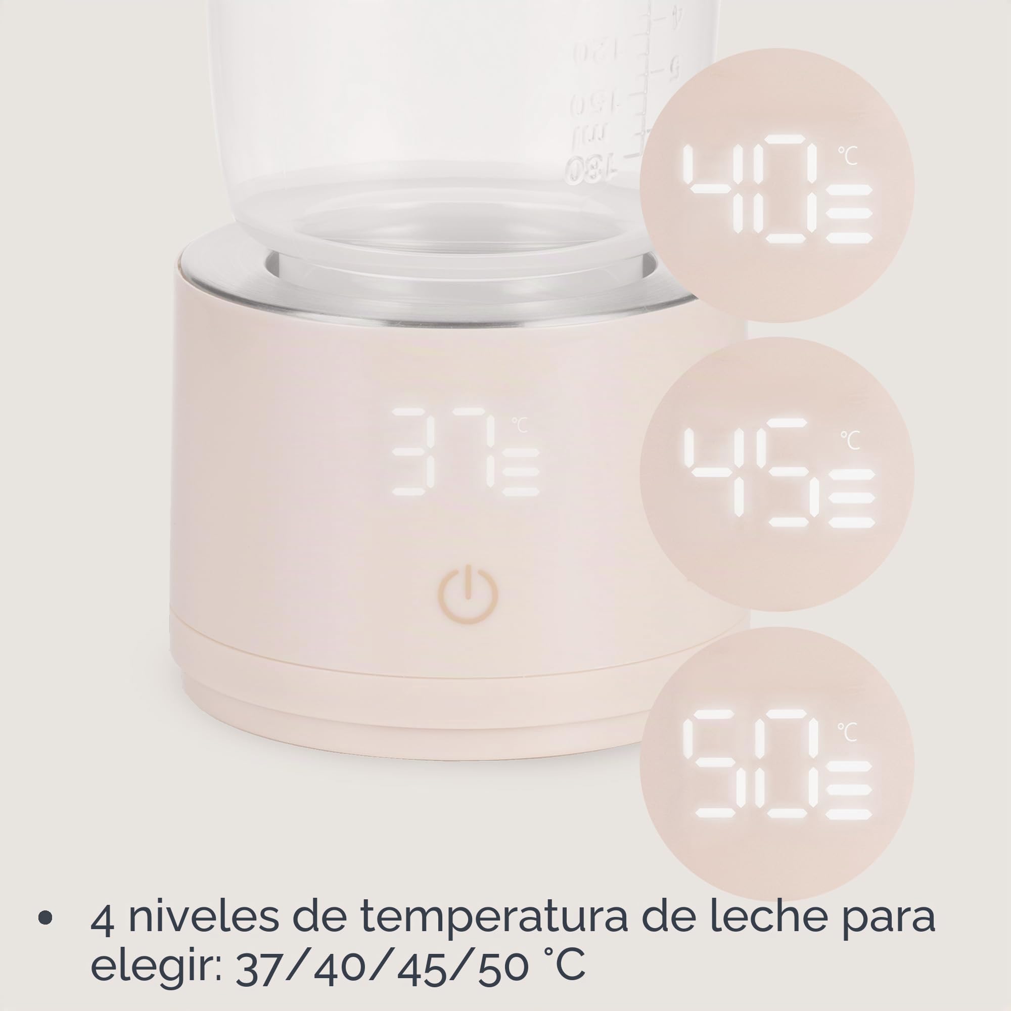 Lionelo Thermup Swift Calentador de Biberones Portátil Inalámbrico, Batería Recargable 5000 mAh USB-C, Calienta Leche Infantil 37-50 °C, Mantiene 6 h, 5 Adaptadores, Sensor sin Líquido