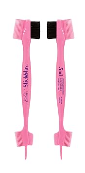 Esha Girl Professional Slick N Slay 5-IN-1 Edge Brush - PACK OF 12 Gentle Hair Brush Styling Tool, Double Sided Hair Brush, Pintail, Spatula, Wide & Narrow Fine Toothed Combs