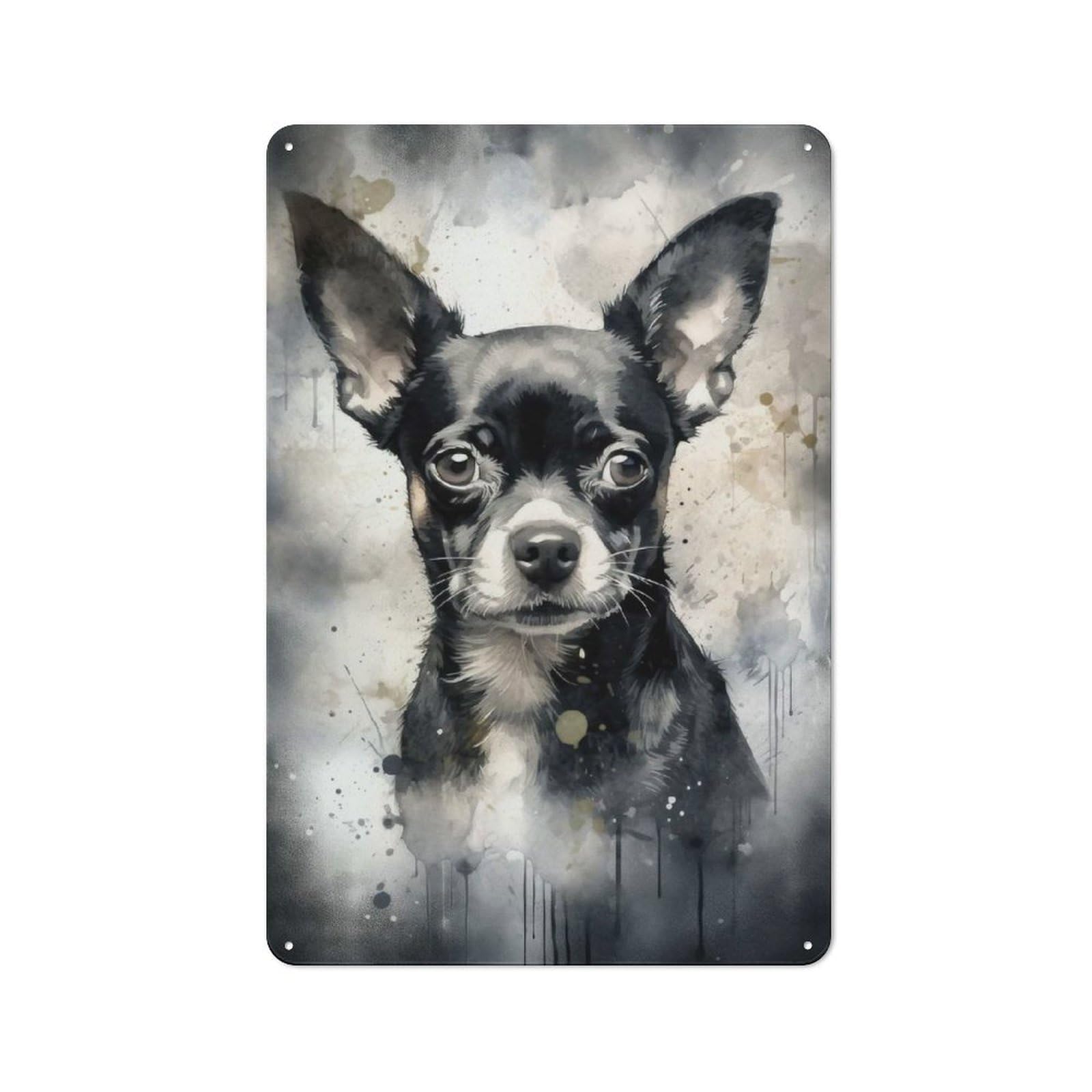Junmoney Chihuahua Tiny And Mighty Vintage Printed Metal Sign 30X20cm For Bar Or Restaurant, For Restaurant Interior Fans