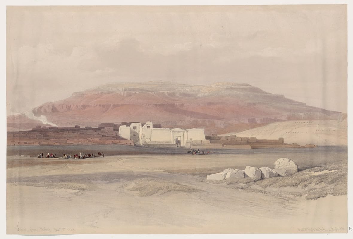 Medint [sic] Abou [Medinet Habu] Thebes. Dec. 8th 1838. (1846-1849) Poster Print by David Roberts (24 x 36)