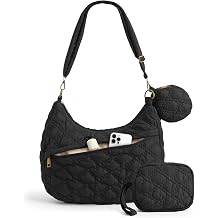 Quilted Puffer Tote Bag, Crossbody Hobo Bag with Adjustable Strap for Women Nylon Soft Puffy Purse Shoulder Bag for Daily Use