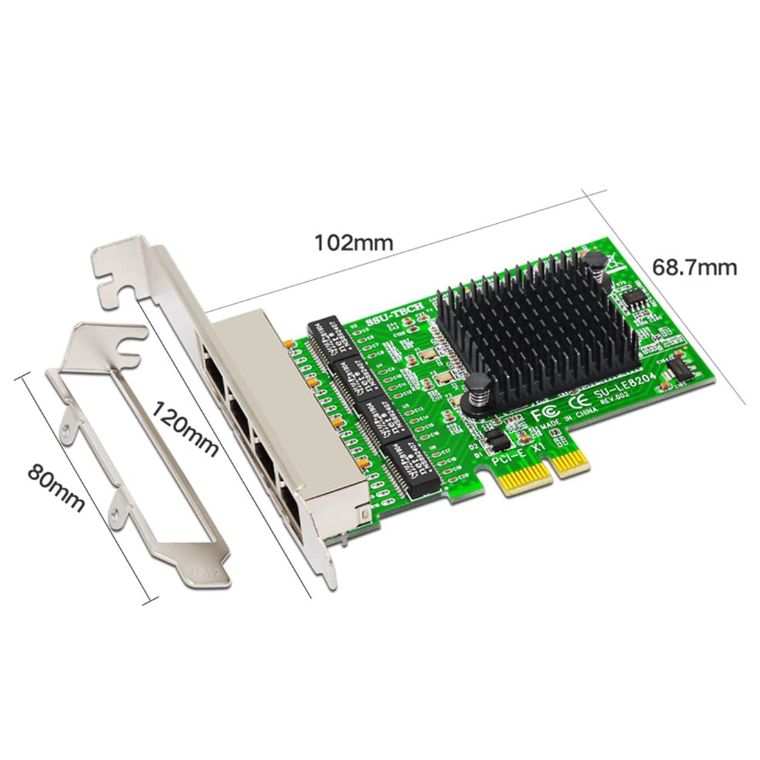 Tarjetas de red Adaptador de red/Ethernet/LAN Tarjeta de red PCI-E Tarjeta de red Realtek RJ45 Internet Ethernet Gigabit 4 puertos Tarjeta de red