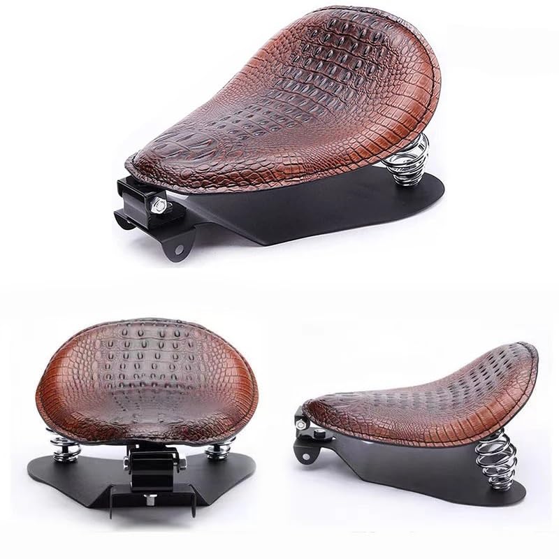 Asiento de piel de cocodrilo estilo cojín resorte para Iron 883 Softail 4