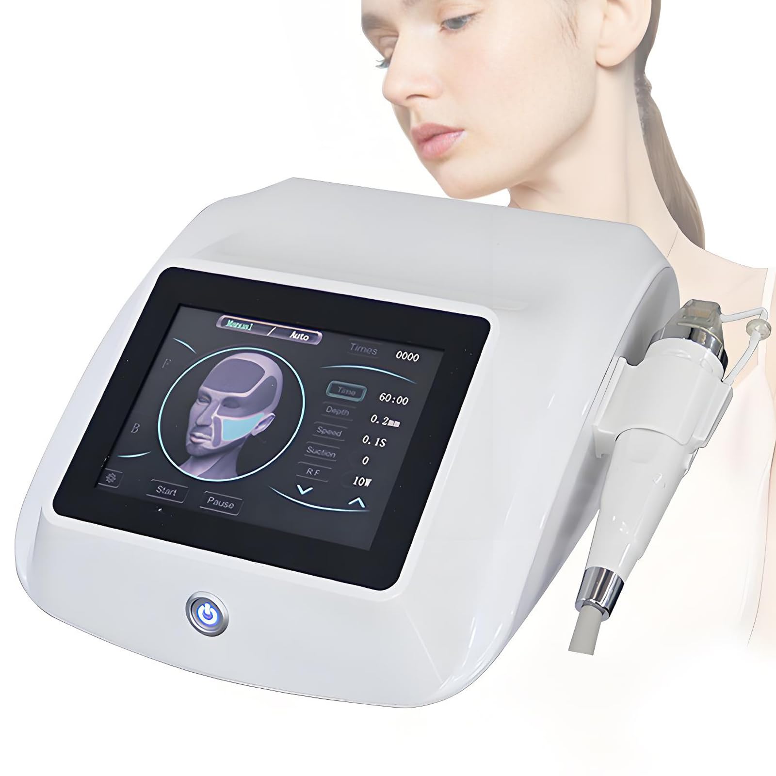 HuanSebesity Professional Fractional Rf Microneedling Device,0.3mm Ultra-Thin Gold Needles & Multi-frequency,Pore Minimizing,Skin Rejuvenation,Facial Lifting,For Commercial Salon