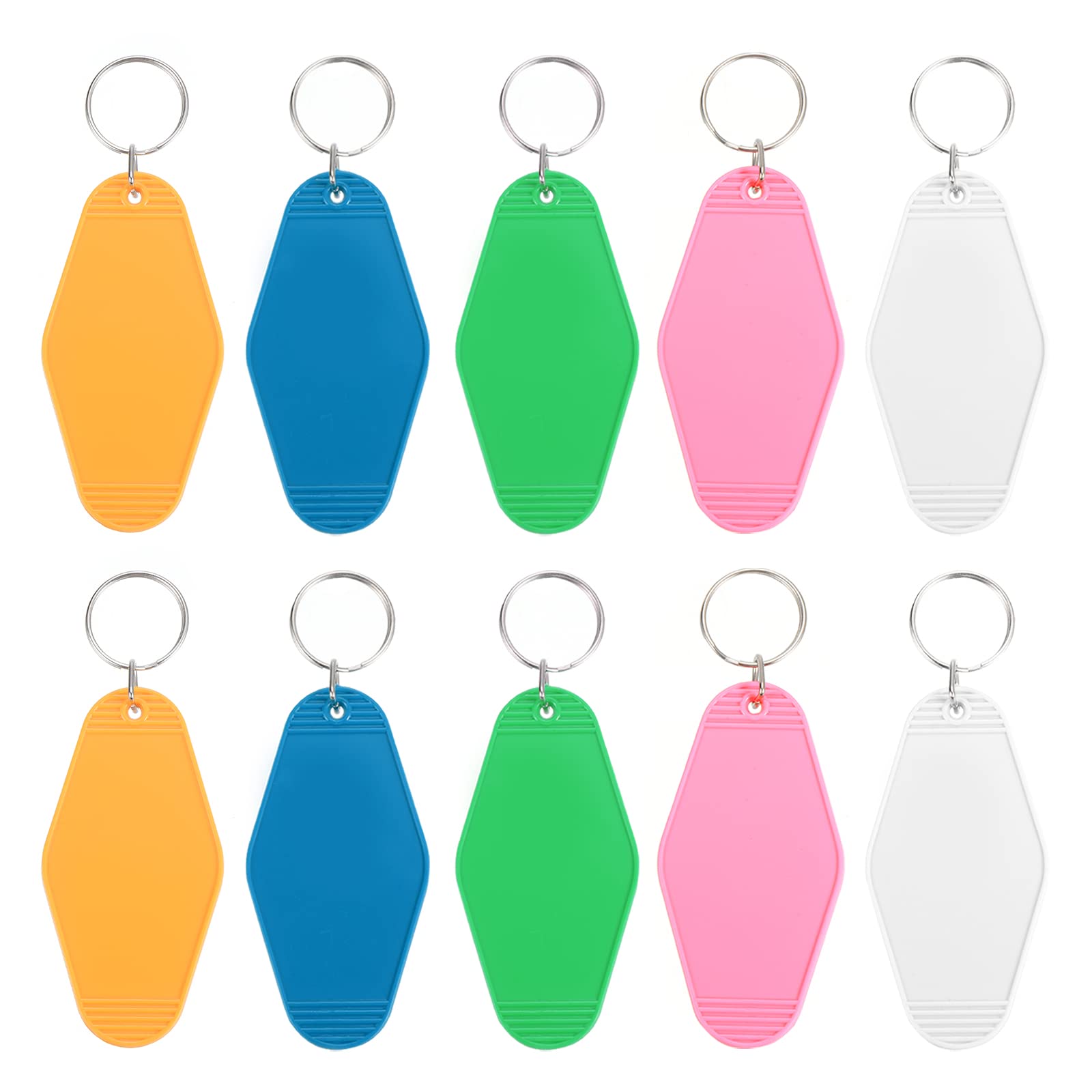 PATIKIL Vintage Motel Keychain Bulk, 10 Pack Blank Hotel Keychains Rhombus Retro Key Tag for DIY Crafts Ornament Backpack Luggage Labels Tags,