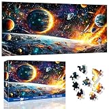 VAIIEYO Astronauta Puzzle 1000 Piezas Adultos, Puzzles Adultos Planeta, Puzles Coloridos, Regalo Creativo para la Relajación, A Partir de 14 años, Medidas: 80x41 cm