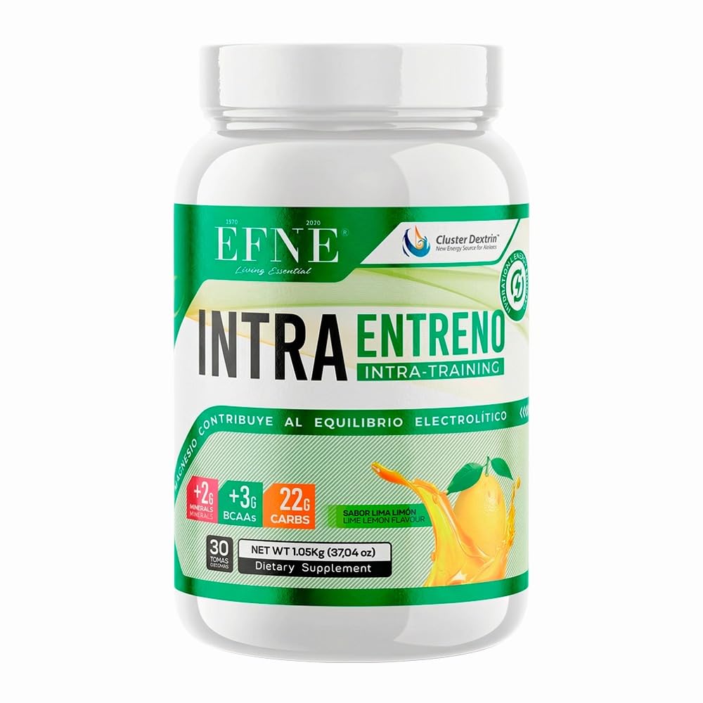 EFNE Intra Entreno Premium 1,05kg Sabor Lima-Limón | Cluster Dextrin + BCAA + Citrulina + Electrolitos | Bebida Intra Workout para Energía Sostenida, Hidratación y Recuperación Muscular | Sin Cafeína