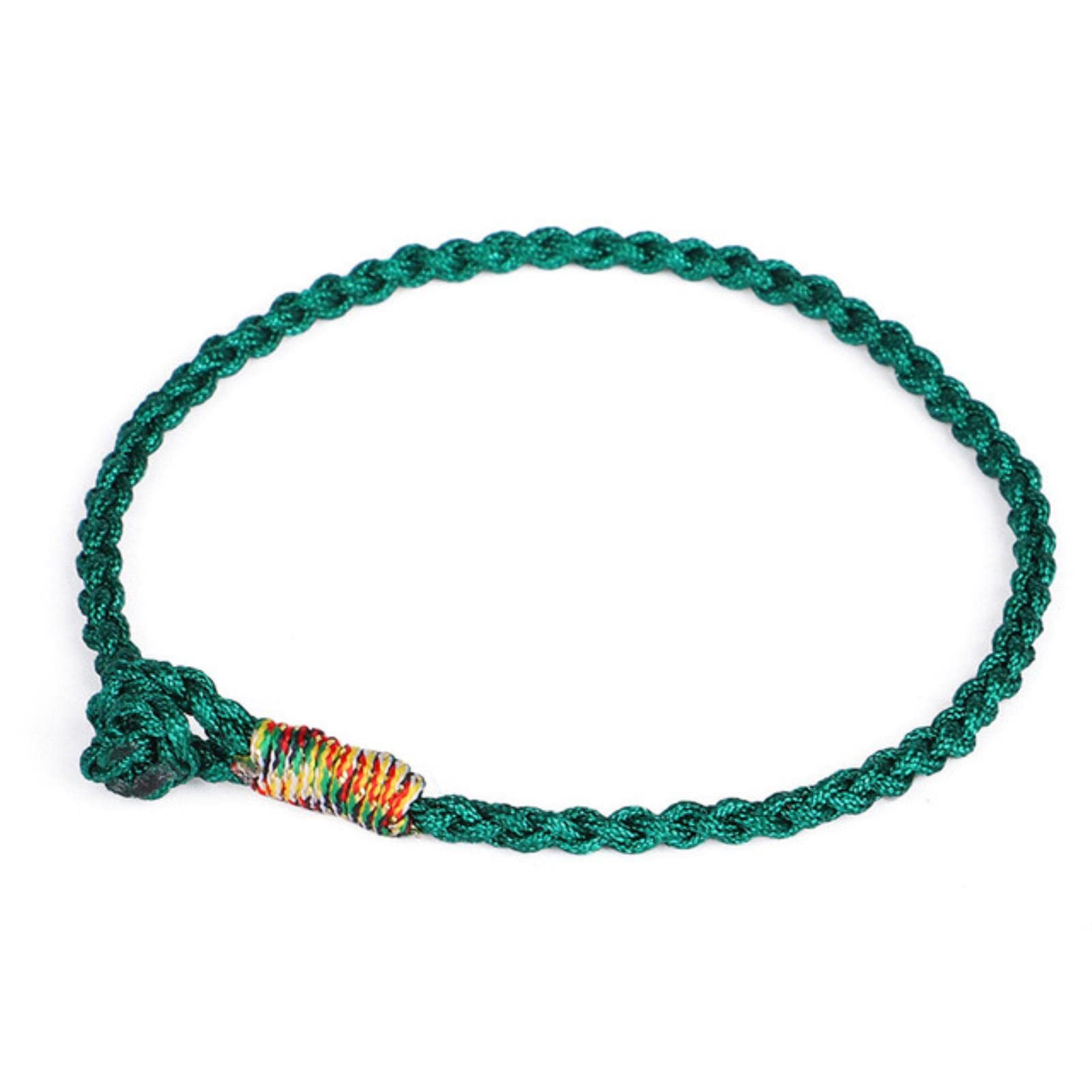 MOOCO MORNINGHandmade Lucky Green Bracelets & Bangles for Women Men Tibetan Buddhist Hand Braided Knots Rope Adjustable Bracelets